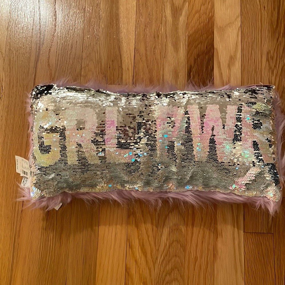 🆕 Justice Reversible Sequin Girl Power Pillow